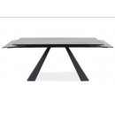 Стол обеденный SIGNAL SALVADORE Ceramic серый мрамор/черный мат 160-240/90